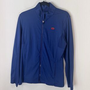 EP New York Inky Blue Brushed Jersey Mesh Blocked Full Zip Long Sleeve Jacket L